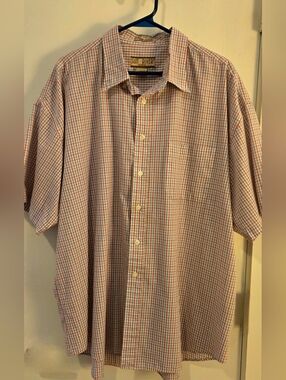 Sun River Red & Blue Check Short-Sleeve Button-Down Shirt